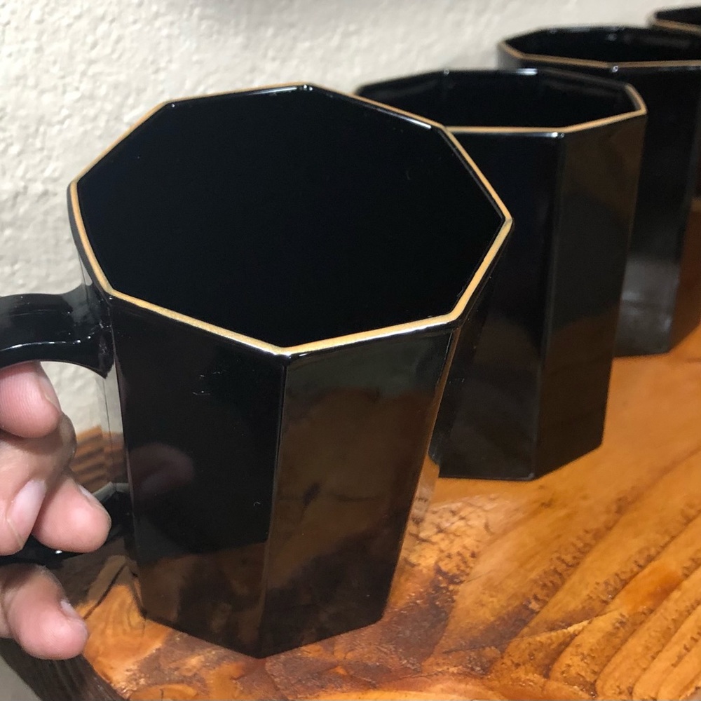 4 Vintage Mid Century Modern Arcoroc 10oz mugs